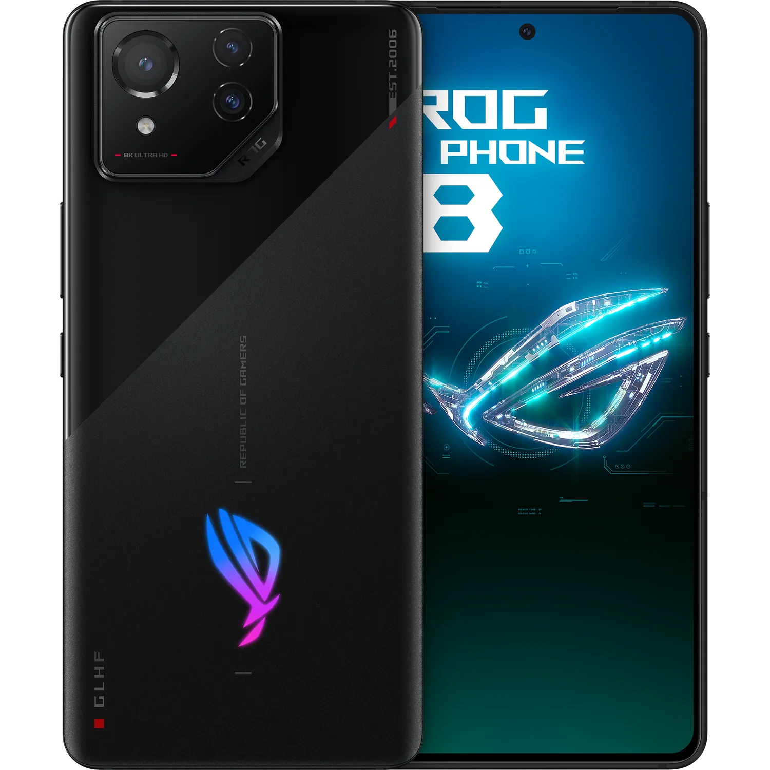 ASUS ROG Phone 8: frente e traseira