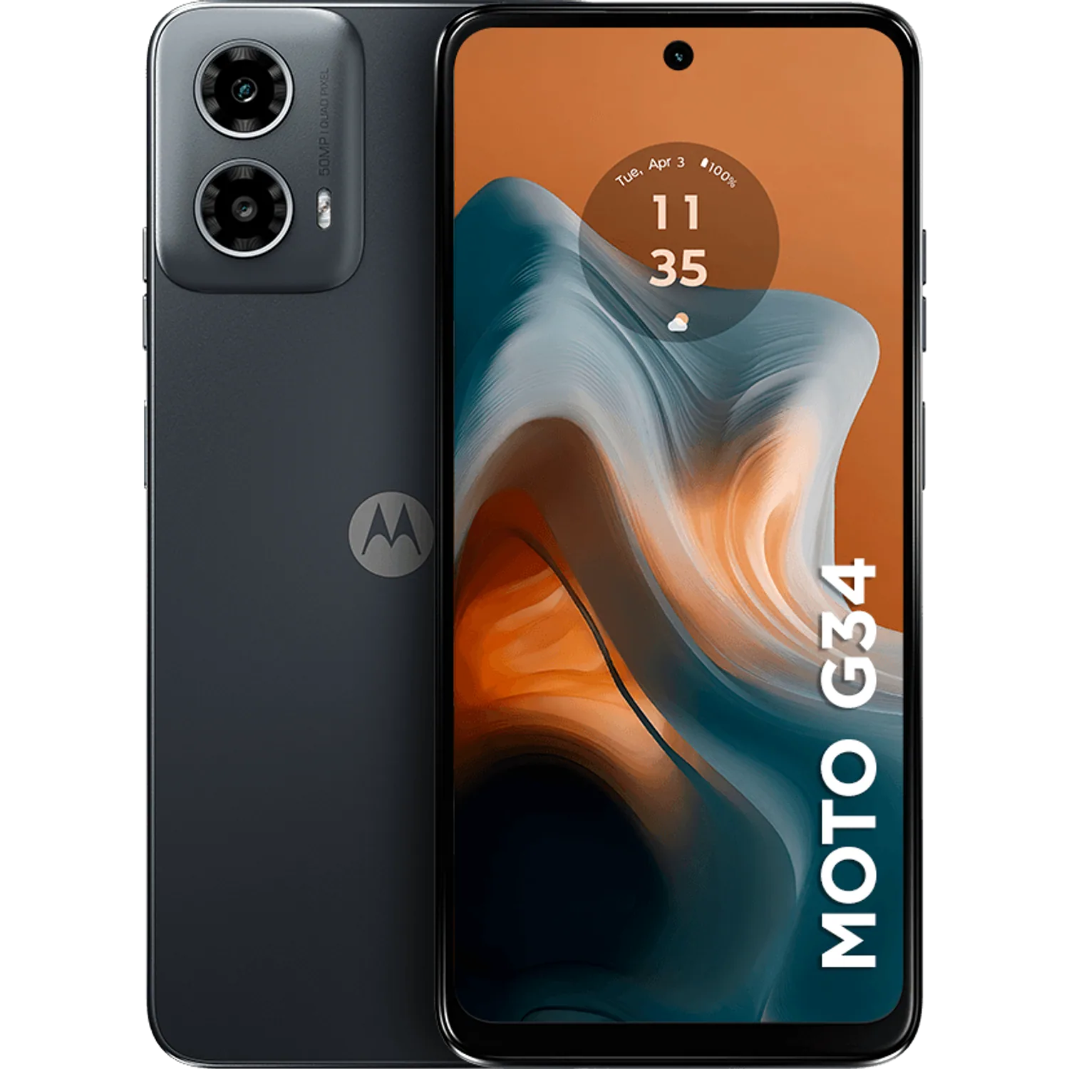 Motorola Moto G34: frente e traseira