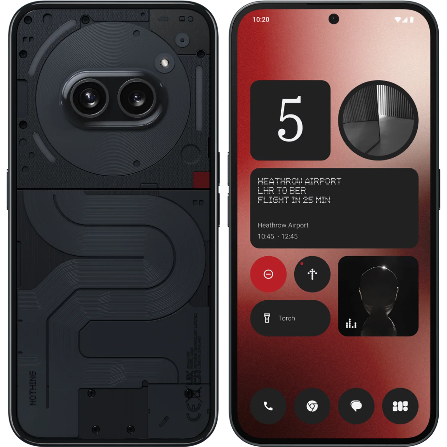 Nothing Phone (2a): frente e traseira