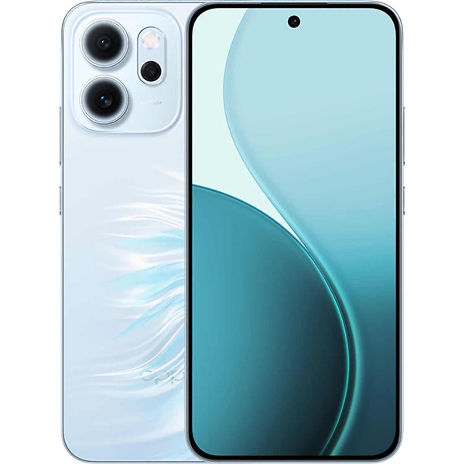 OPPO Reno14 F 5G: frente e traseira