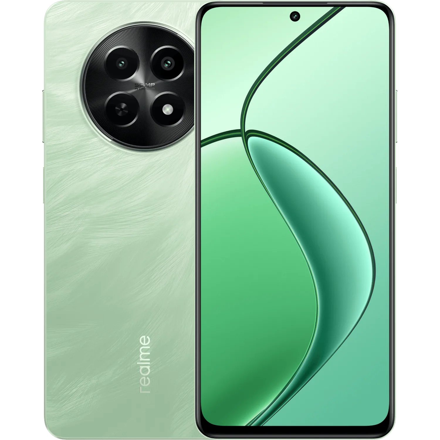 Realme 12x 5G: frente e traseira
