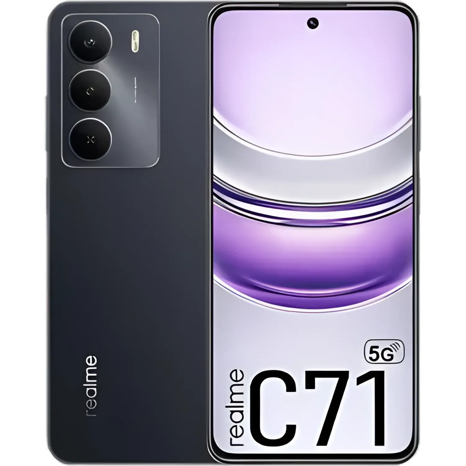 Realme C71 5G: frente e traseira