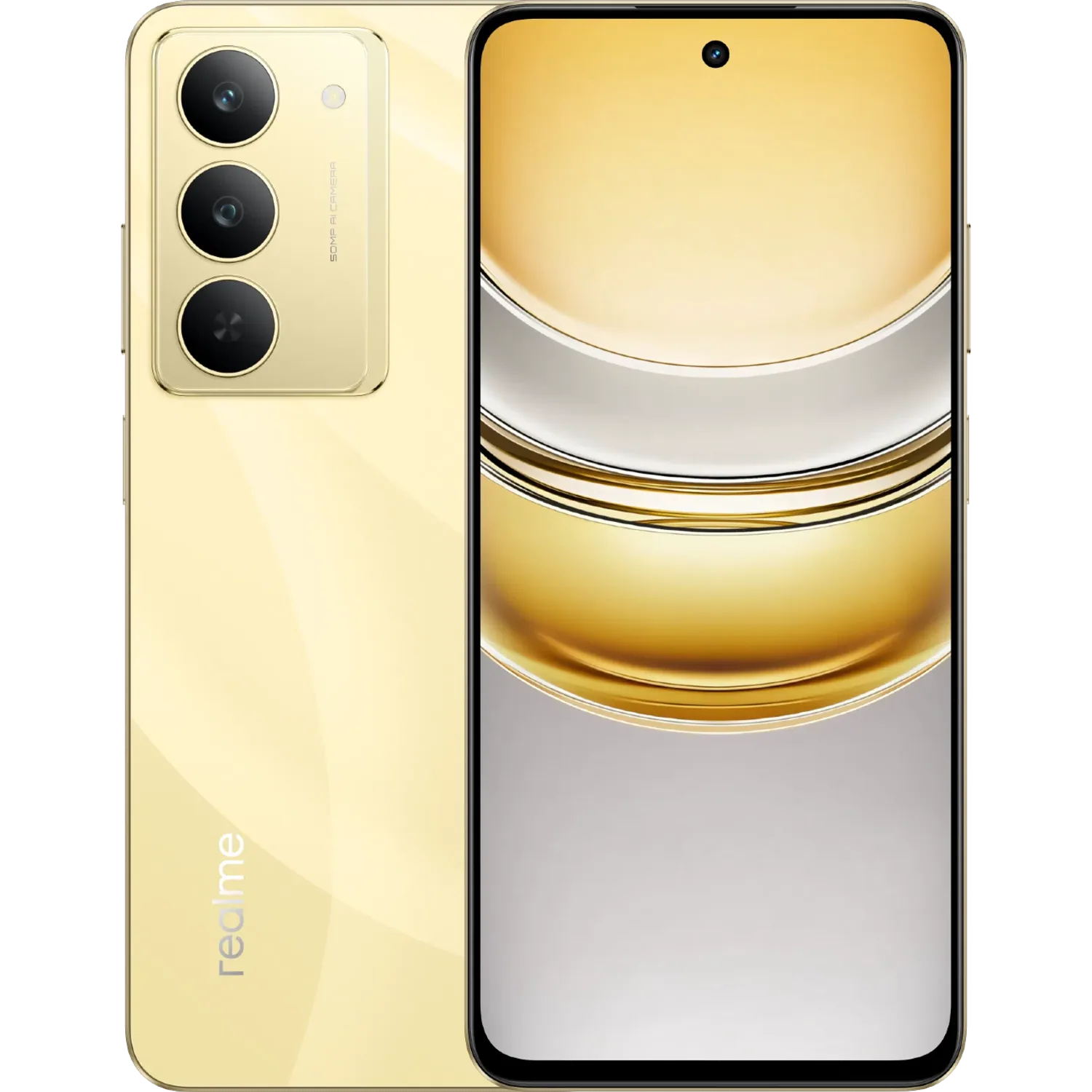 Realme C75 5G: frente e traseira