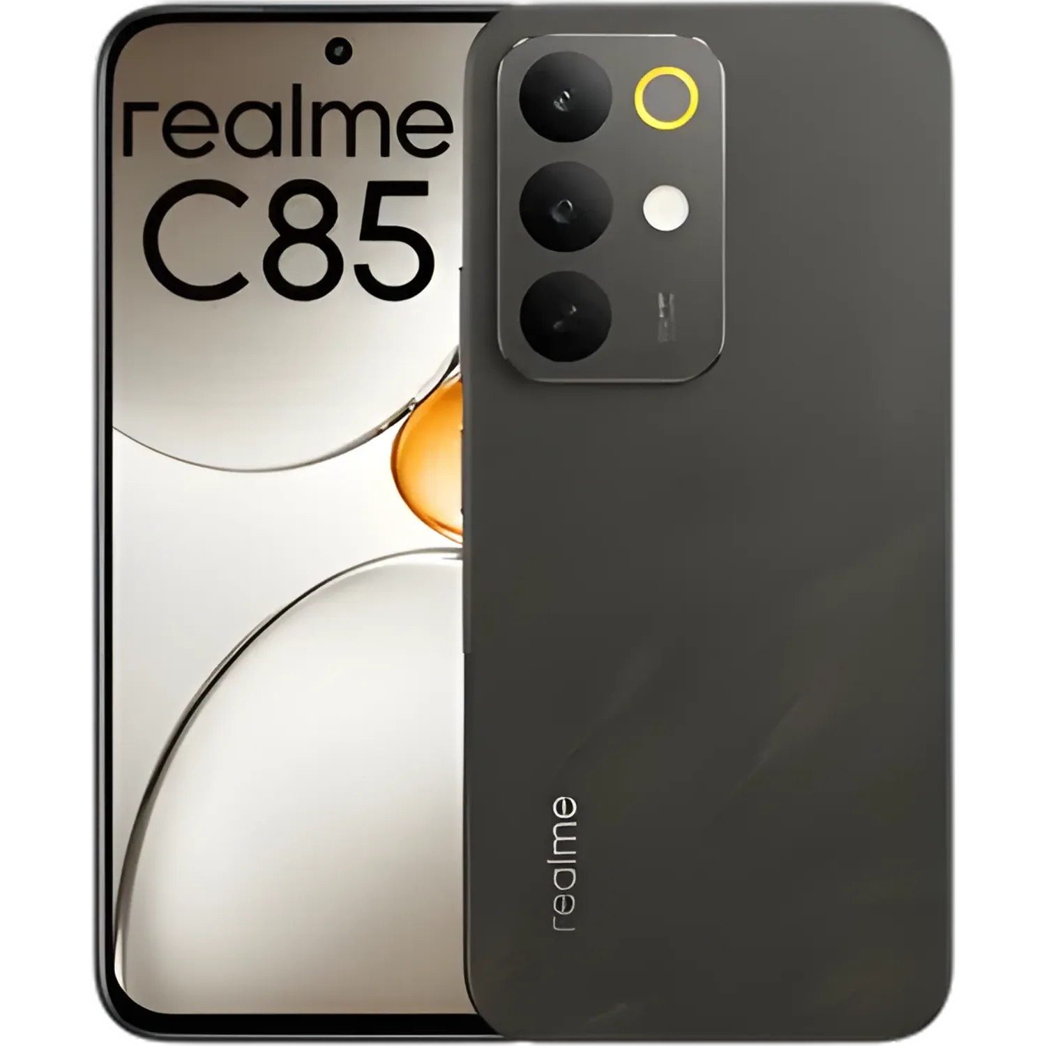 Realme C85: frente e traseira