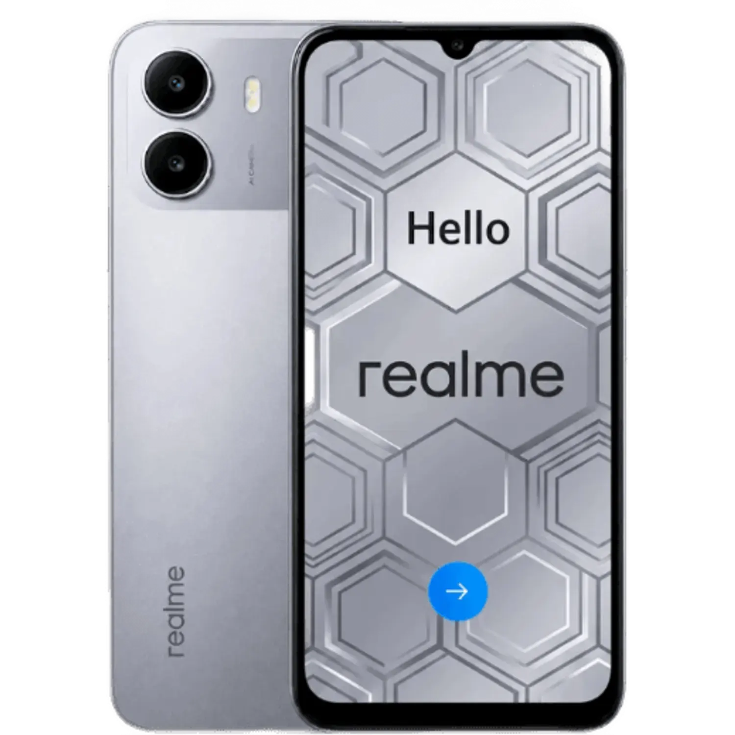 Realme P4 Lite 5G: frente e traseira
