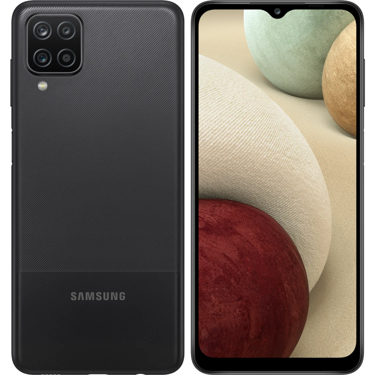 Samsung Galaxy A12: frente e traseira