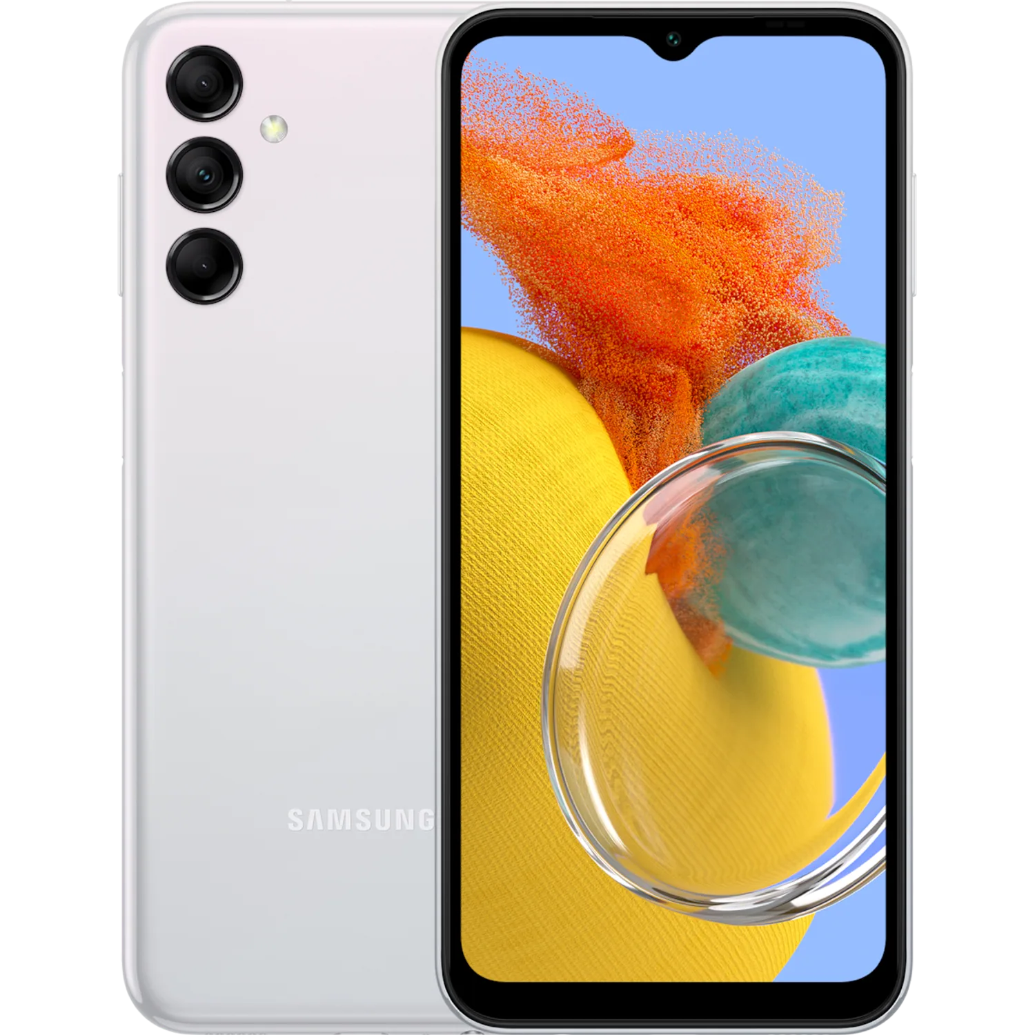 Samsung Galaxy M14 5G: frente e traseira