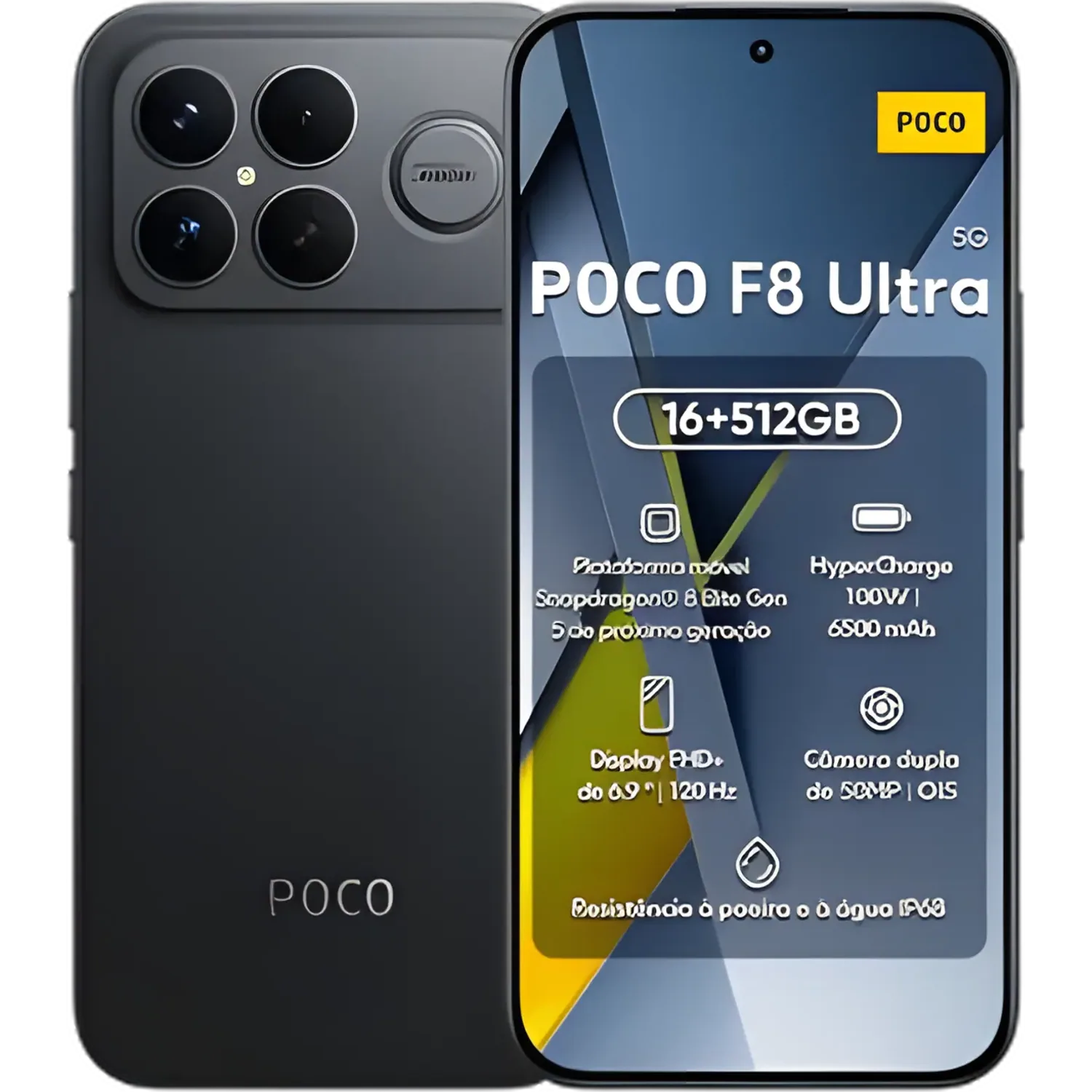 Xiaomi Poco F8 Ultra: frente e traseira