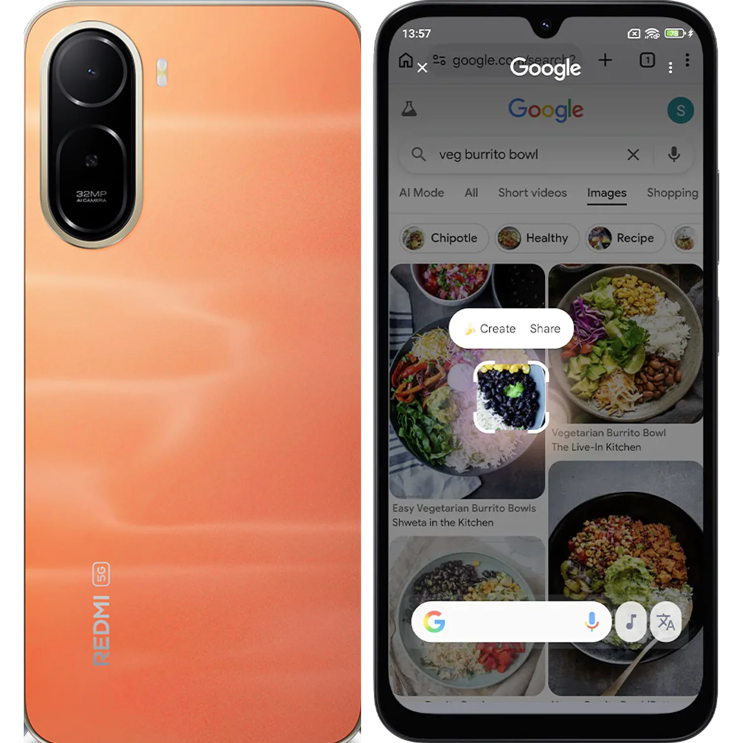Xiaomi Redmi A7 Pro 5G: frente e traseira