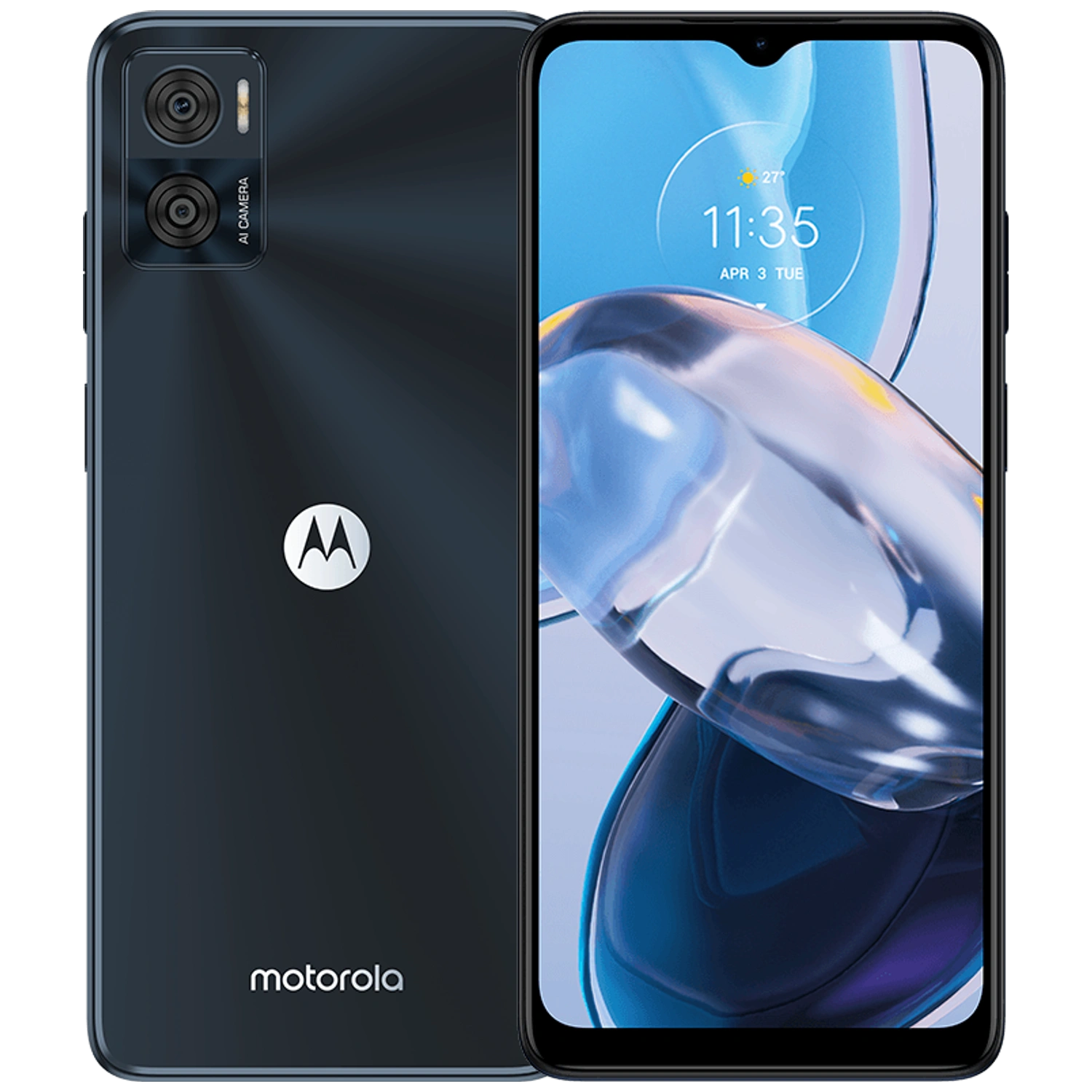 Motorola Moto E22: frente e traseira
