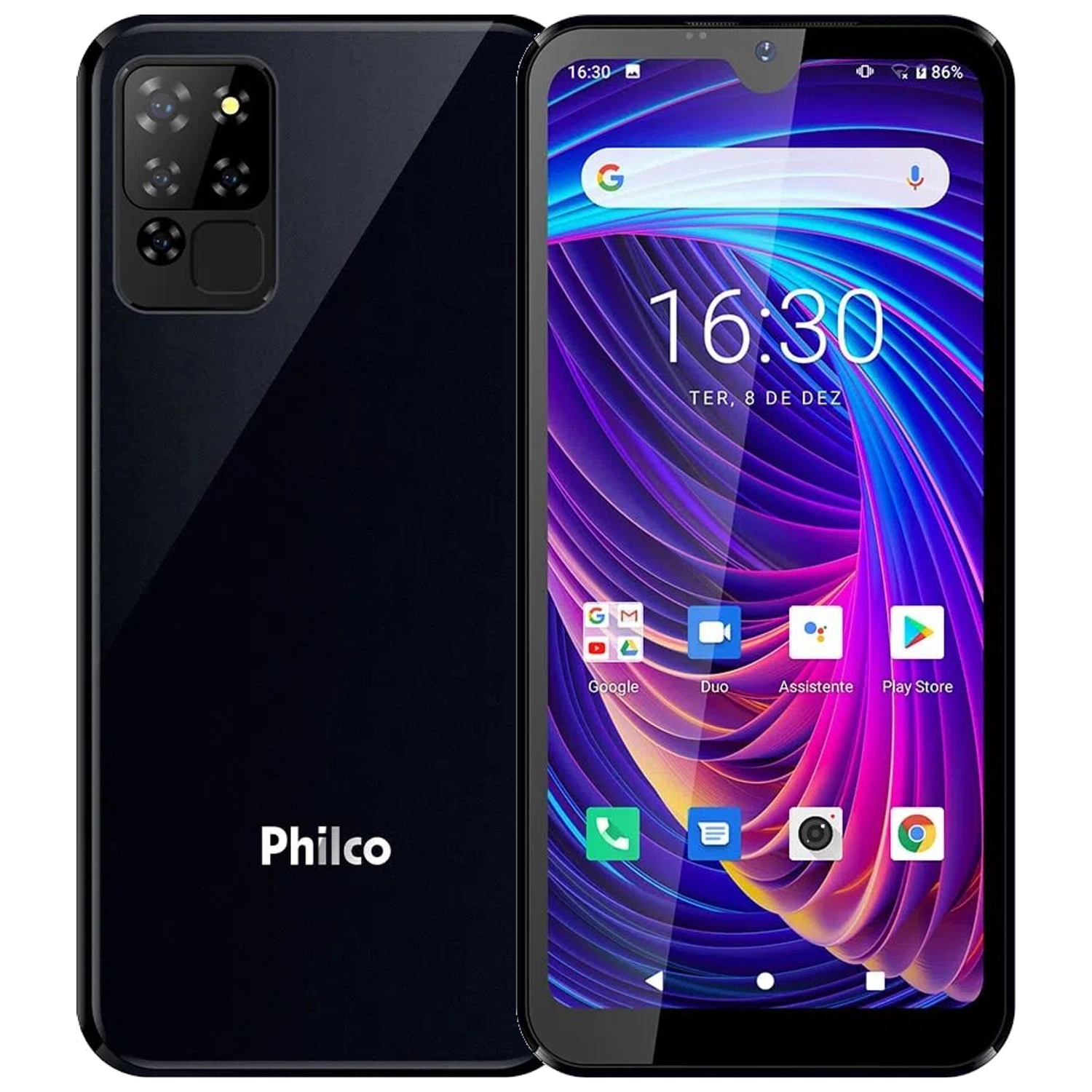 Philco HIT P8: frente e traseira